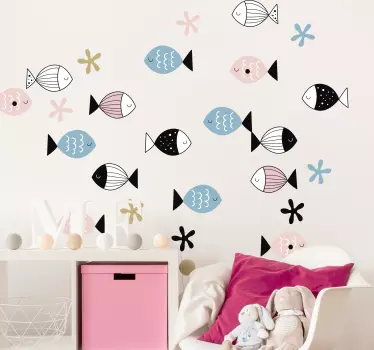 fish with textures fish wall decal - TenStickers
