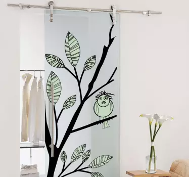 Floral Door Sticker - TenStickers