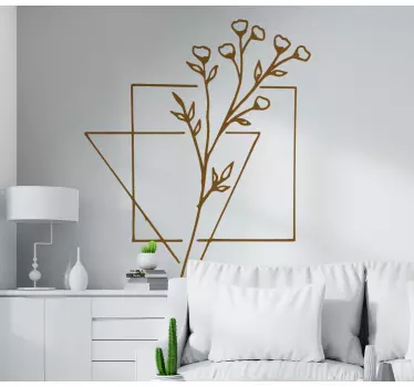 floral geometric drawing flower wall decor - TenStickers