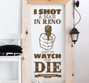 Folsom Prison Lyrics Sticker - TenStickers