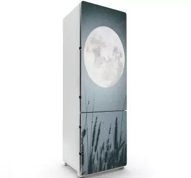 Fridge sticker moonlit grass scene - TenStickers