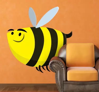 Funny Bee Wall Sticker - TenStickers