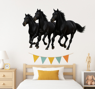 Galloping majestic horses wall decal - TenStickers
