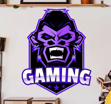 Gaming gorilla video game wall sticker - TenStickers