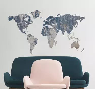 Gemstone world map wall sticker - TenStickers