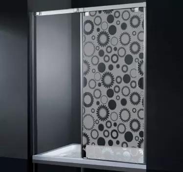 Geometric Floral Shape Shower Decal - TenStickers