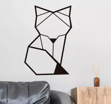 Geometric fox simple wild animal sticker - TenStickers