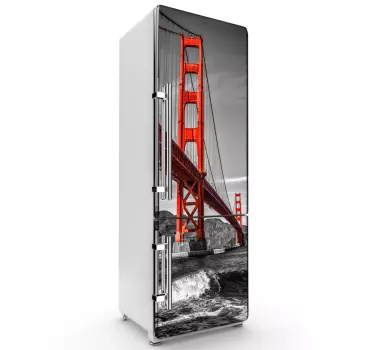 Golden Gate Bride Fridge Sticker - TenStickers