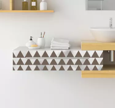 Gray and brown triangles  furniture decal - TenStickers