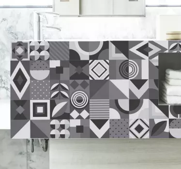 Gray patterns  furniture decal - TenStickers