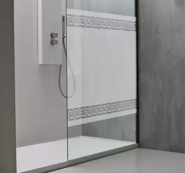 Greek Pattern Shower Sticker - TenStickers