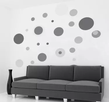 Pack of 42 Grey Circles Sticker - TenStickers