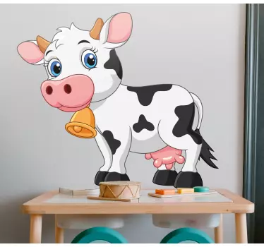 Happy cartoon cow animal wall decor - TenStickers