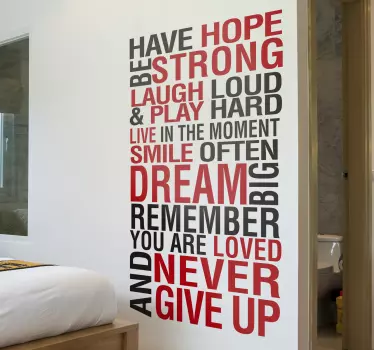 Have Hope and Be Strong motivational wall sticker - TenStickers