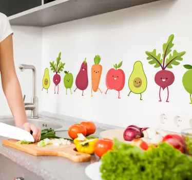 Kitchen wall sticker healthy food - TenStickers