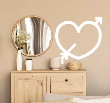 Heart with an arrow love wall sticker - TenStickers