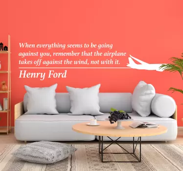 Henry Ford Airplane Wall Quote Sticker - TenStickers