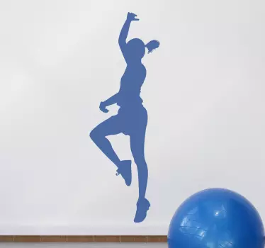 Hip hop dancing woman silhouette wall sticker - TenStickers