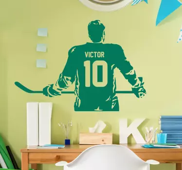 Ice Hockey Player Customisable Sticker - TenStickers