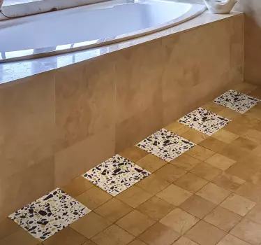 Imitation marble vinyl decal floor tile - TenStickers