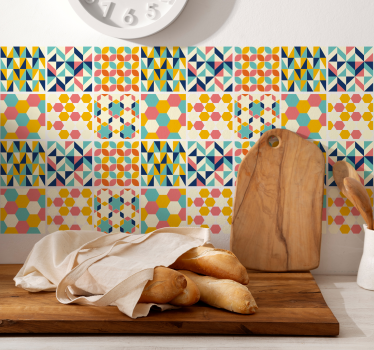 Intricate colorful tile transfer decal - TenStickers