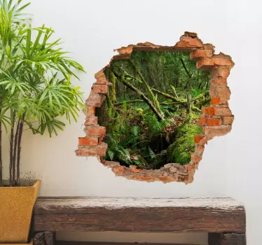 Jungle trompe l'oeil visual effects 3d wall sticker - TenStickers