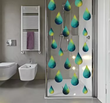 Kaleidoscope drops shower sticker - TenStickers