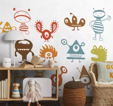 Kids Alien Gang Stickers - TenStickers
