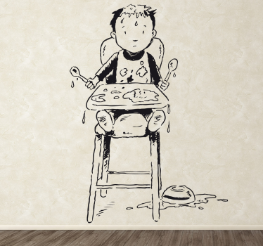 Kids Boy Highchair Wall Sticker - TenStickers