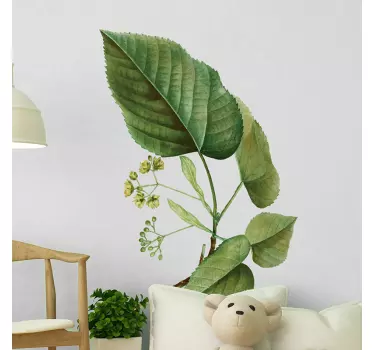 Leaf Linden plant wall decal - TenStickers