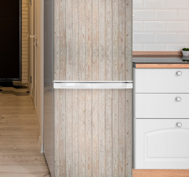 Light brown horizontal planks fridge decal - TenStickers
