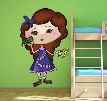 Little Girl with Toad Sicker - TenStickers