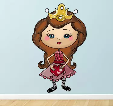 Little Princess With Heart Sticker - TenStickers
