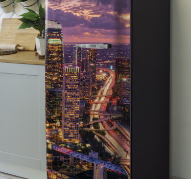 Los Angeles skyline fridge decals - TenStickers