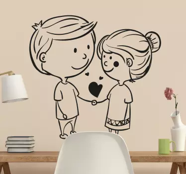 Love Couple Wall Sticker - TenStickers
