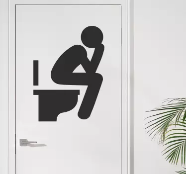 Man in the toilet glass door sticker - TenStickers