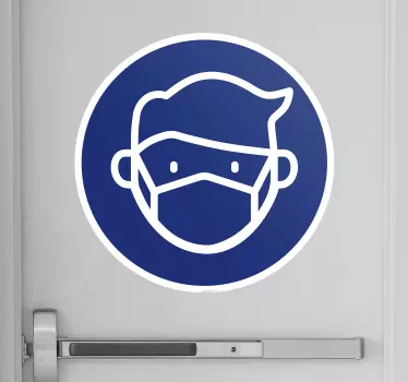 Mandatory mask glass door decal - TenStickers