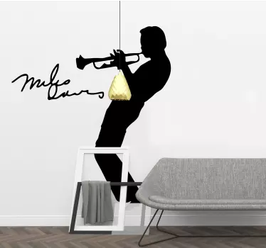 Miles Davis silhouette wall art sticker - TenStickers