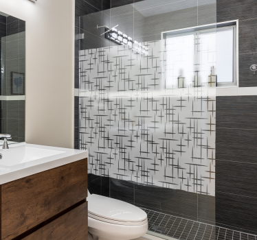Modern lines  shower screen vinyl sticker - TenStickers