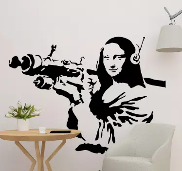 Mona Lisa with Bazooka vinyl wall art - TenStickers