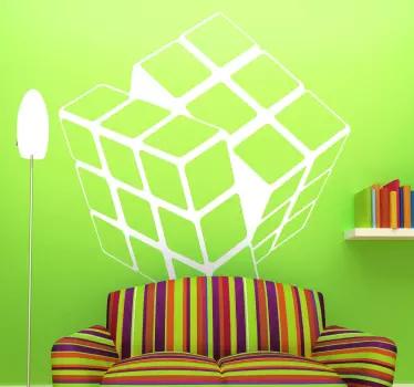 Monochrome Rubik Cube Sticker - TenStickers