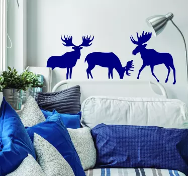 Moose set Living Room Wall Decor - TenStickers