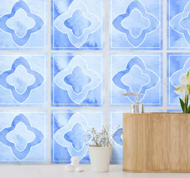 Mosaic shades of blue tile transfer - TenStickers