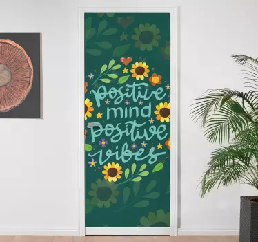 Motivational quote with beautiful colors glass door sticker - TenStickers