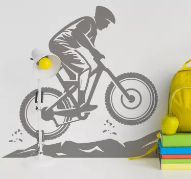 Mountains bike cycling wall sticker - TenStickers