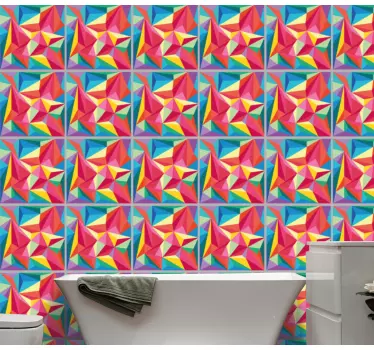 Multicolor geometric image tile transfer - TenStickers