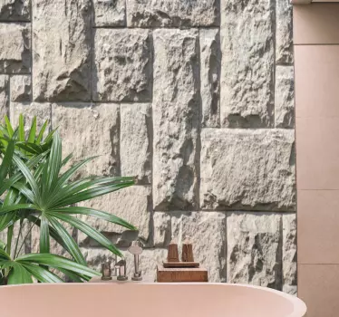 Natural stone motif wall decal for bathroom - TenStickers