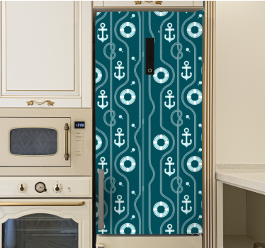 Nautical robe and anchor fridge decal - TenStickers