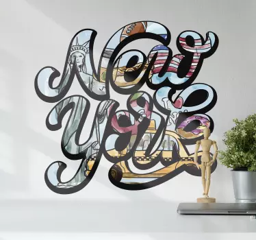 Typography New York  sticker - TenStickers