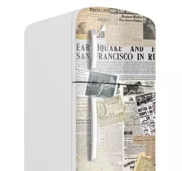 Newspaper Fridge Sticker - TenStickers